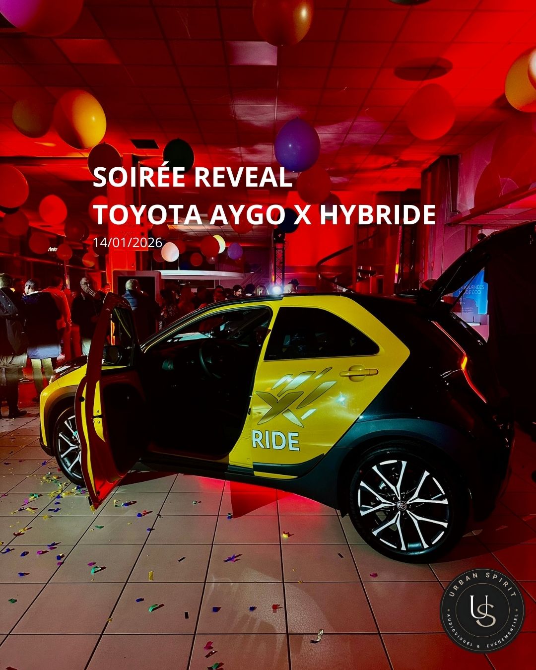 Soirée reveal Toyota Aygo X Hybride – prestation technique Urban Spirit à Aix-les-Milles